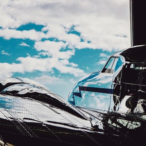 Lockheed Electra Chrome Metal Airplane Hangar Art