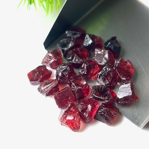 Natural Red Garnet Rough Gemstone: January Birthstone Crystals, Jewelry Making