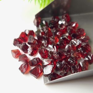 Natural Red Garnet Rough: January Birthstone Crystals, Jewelry Making