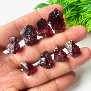 Raw Red Garnet Stone: Natural Crystal Gemstone for Jewelry Making