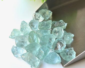 20 piezas de aguamarina en bruto: gema natural sin pulir (10-12 mm)