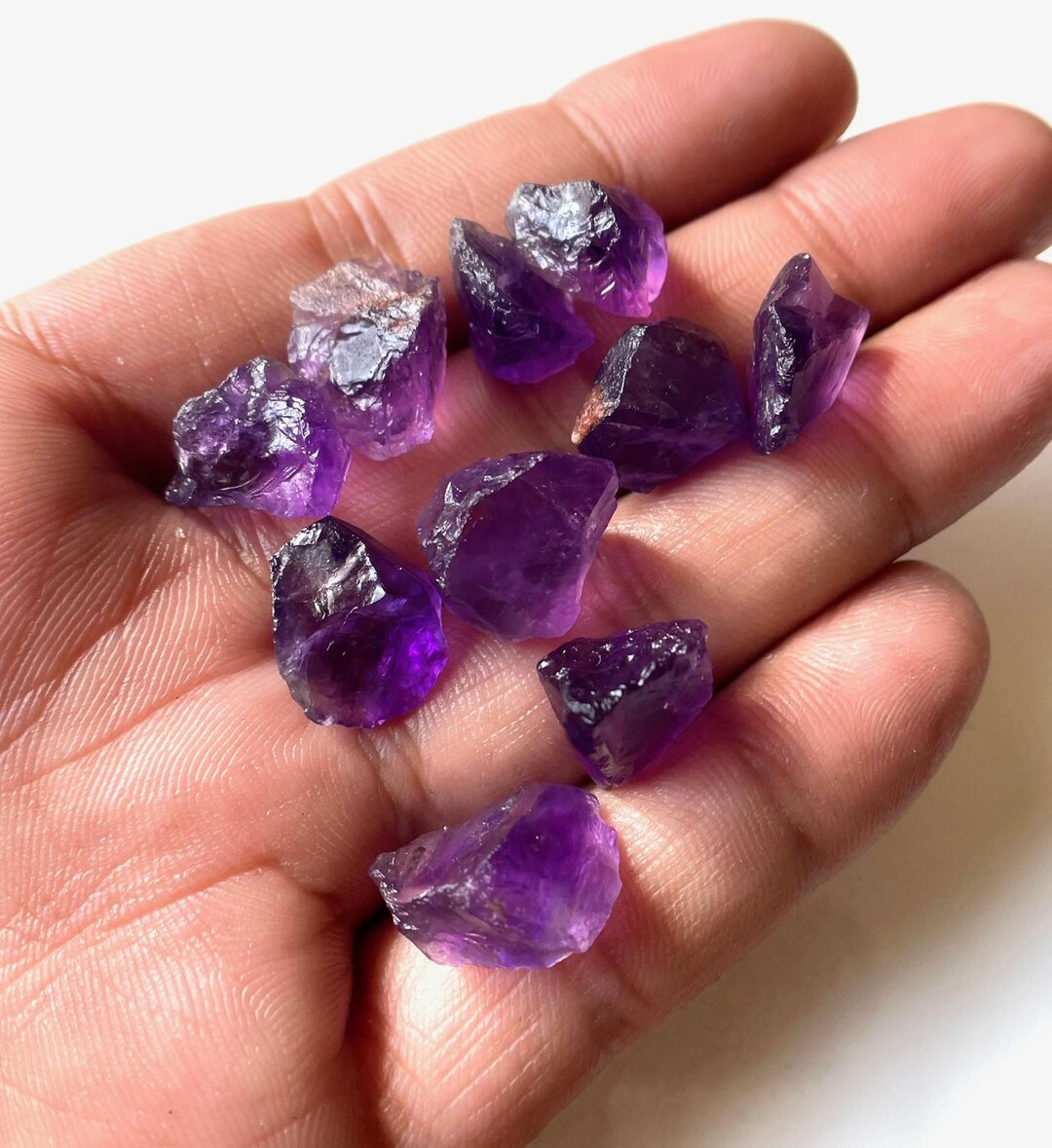 10 Pieces Raw Amethyst Rough Gemstone: AAA Quality Crystals, 12-15mm ...