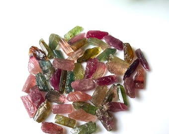 Raw Tourmaline Gemstone Sticks: 6-9mm Jewelry Making Supplies