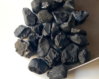 25 Raw Black Spinel Rough Gemstones (10-14 MM)