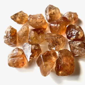 15 Pieces-Natural Imperial Topaz Raw, Topaz Rough Gemstone, 15-18 MM, Natural Imperial Topaz Healing Crystal Stone