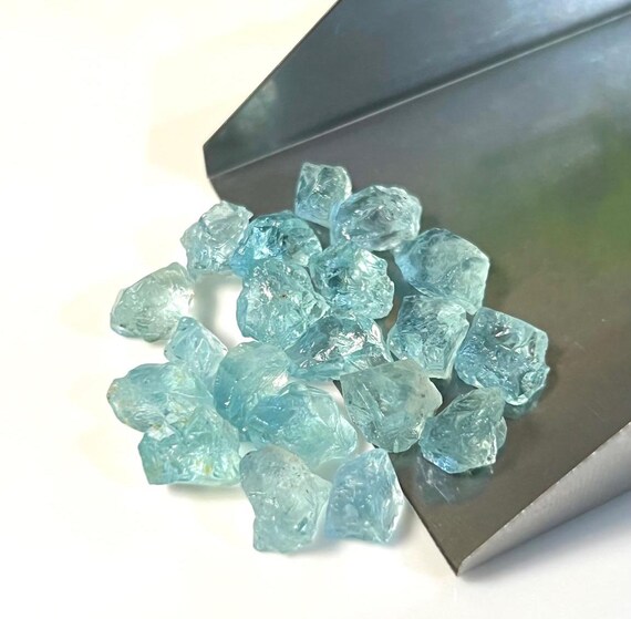 20 Pieces Natural Aquamarine Raw Stone: March Birthstone, Rough