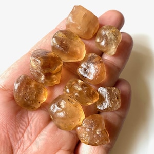 10 Pieces-Imperial Topaz-Natural Rough, 13-18 MM, Healing Crystal Raw, Imperial Topaz Raw Gemstone, For Jewelry Making, Raw Material