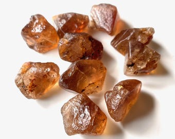 10 PIEZAS de topacio dorado natural en bruto: cristales curativos en bruto