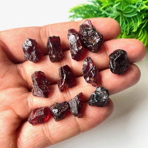 AAA Mozambique Garnet Crystal: January Birthstone Rough (12-18 MM, 12 Pcs