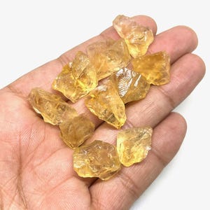 10 Pcs, Citrine Raw Stone, Size, 15/20 MM Natural Yellow Citrine Rough, Raw Healing crystal stones, Loose Rough Gemstone, For Jewelry Making