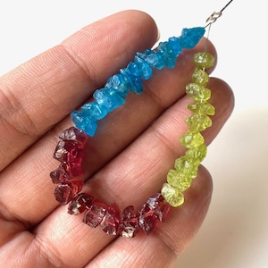 30 Pieces-Multi Raw Beads, Apatite Raw Gemstone, 6-8 MM, Garnet Rough, Peridot Raw Stone, Healing Crystal, For Jewelry Making, Gift For Her