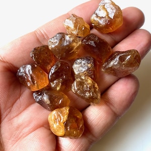 12 Pieces-AAA Natural Imperial Topaz Raw, Topaz Rough Gemstone, 12-18 MM, Natural Imperial Topaz Healing Crystal Stone