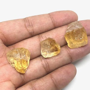 3 Pieces Natural Citrine Stone Raw Size, 12/18 MM, Citrine Rough Healing crystal stones, Loose citrine, Making Jewelry, wholesaler raw