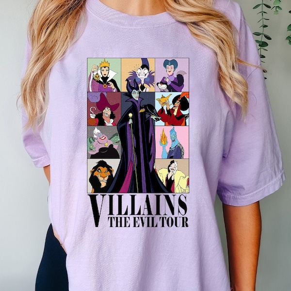 Vintage Disney Villains Evil Tour Shirt, Disney Villains Characters Concert Music Shirt, Disney Villains Shirt, Villains Squad