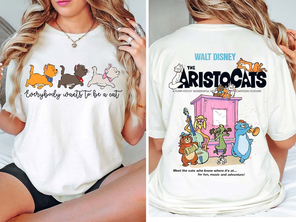 Disney The Aristocats Bonjour Double Sided Shirt