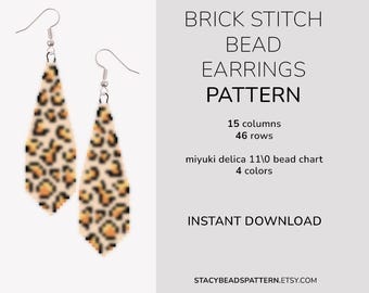 PDF Trendy Leopard Pattern Fringe Earrings, Unique Accessory, Bohemian Style Pattern