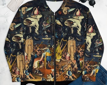 The garden of earthly delights- Hieronymus Bosch All over aesthetic Art Bomber Jacket-,Unisex Bomber Jacket