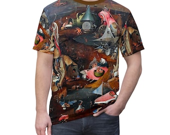 Hieronymus Bosch&#39;s Last Judgement Unisex Cut & Sew T-shirt ,All Over Print Aesthetic Fine Art T-shirt