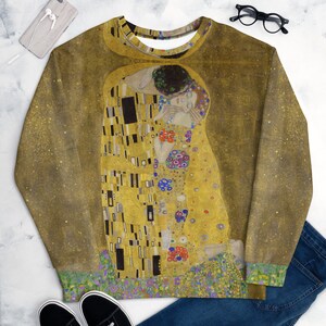 Klimt Pattern Print Women Off Shoulder Sweatshirt