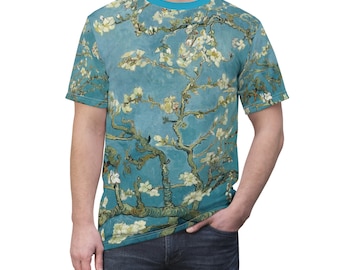 Vincent van Gogh&#39;s Almond blossom T-shirt ,Unisex All Over Print Aesthetic T-shirt ,Classic Art T-shirt