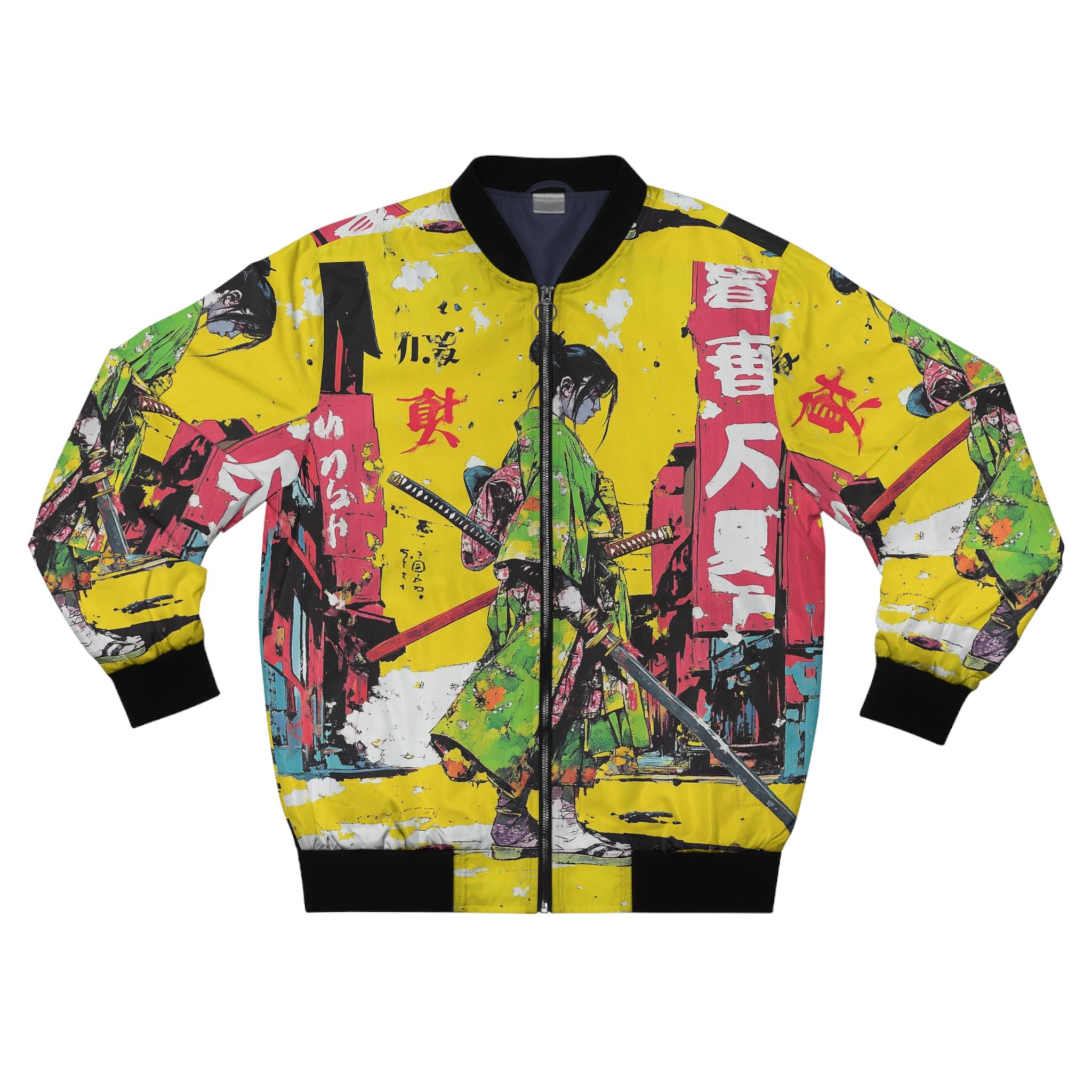 Japanese Anime Bomber Men's Jacket ,men's AOP Bomber Jacket