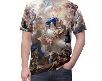 Paolo de Matteis Triumph of the Immaculate anagoria Unisex Cut & Sew T-shirt, All Over Print Aesthetic Fine Art T-shirt
