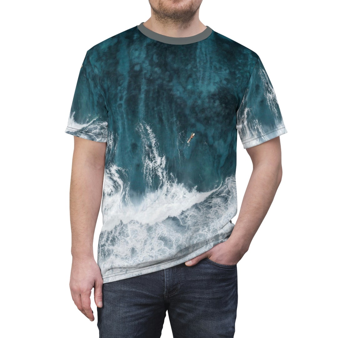 Wild Ocean Waves Unisex Cut & Sew T-shirt ,all Over Print Aesthetic T ...