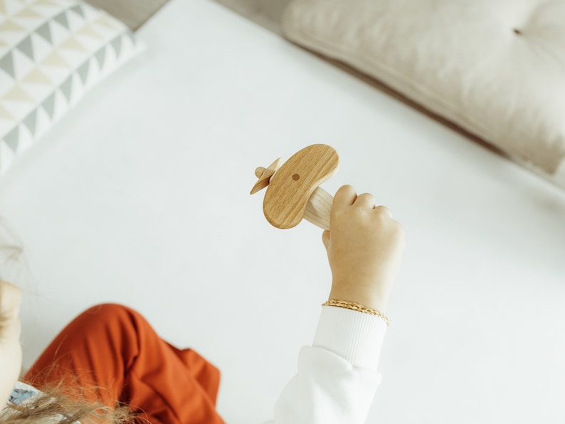 Wooden Toy Plane Colorless Natural Solid Wood Paintable Baby Kids Toy ...