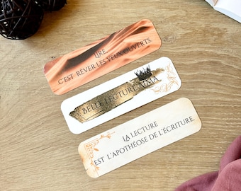 Personalized bookmarks with quotes, set of 3 bookmarks – Chic reading accessory – Gift for readers – Matching reading journal – Gift idea