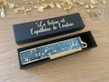 Gold and white personalized bookmark, reader box - Made of resin - Handmade in France - Gift idea product logo