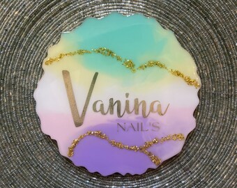 Personalized resin palette for nail art.