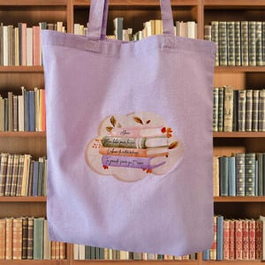 Tote bag, fourre-tout personnalisable pour les amateurs de lecture, sac en toile, sac fourre-tout rat de bibliothèque.