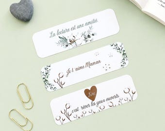 Personalized bookmarks with quotes, set of 3 bookmarks – Chic reading accessory – Gift for readers – Matching reading journal – Gift idea