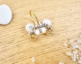 Personalized resin dog tag, dog collar - Gift idea