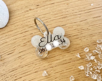 Personalized resin dog tag, dog collar - Gift idea