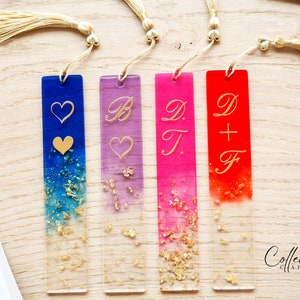 Blue purple pink or red resin first name bookmark. Gift idea. image 2