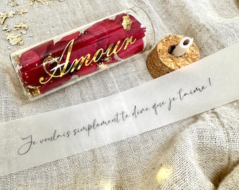 Personalized message bottle - love message, secret message, symbolic gift, marriage proposal, custom name