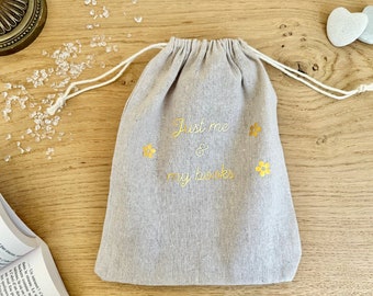 Personalized cotton book sleeve, book case, gift idea