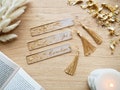 Gold and white first name bookmark - Resin - Handmade in France - Gift idea product logo