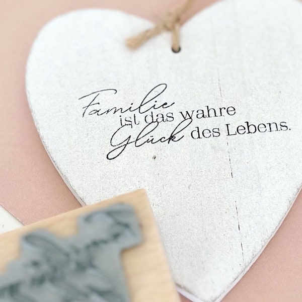 Stempel Familie ist das wahre Glück | Holzstempel