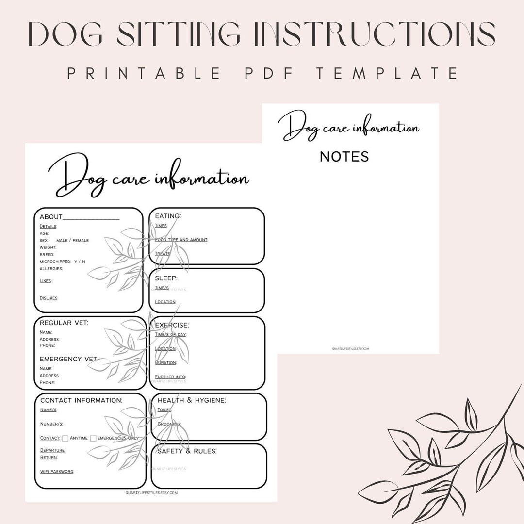dog-sitting-instructions-printable-pdf-template-dog-sitter-care