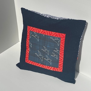 Sashiko Stiched Vintage Kimono Kissen