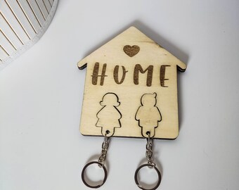 Key rack Home with 2 key chains | Key holder as a gift | Move-in gift