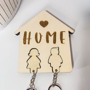 Key holder Home with 2 keyrings Key holder as housewarming gift image 2