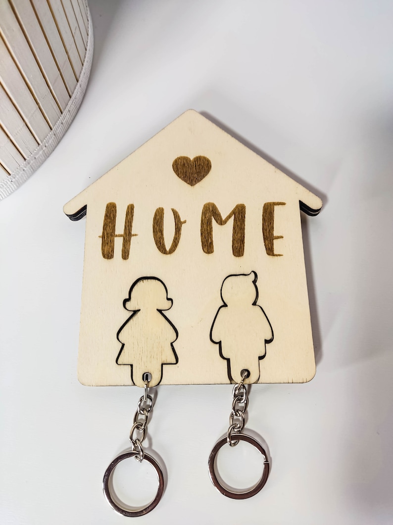Key holder Home with 2 keyrings Key holder as housewarming gift image 2