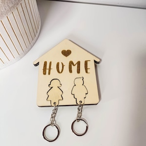 Key holder Home with 2 keyrings Key holder as housewarming gift image 1