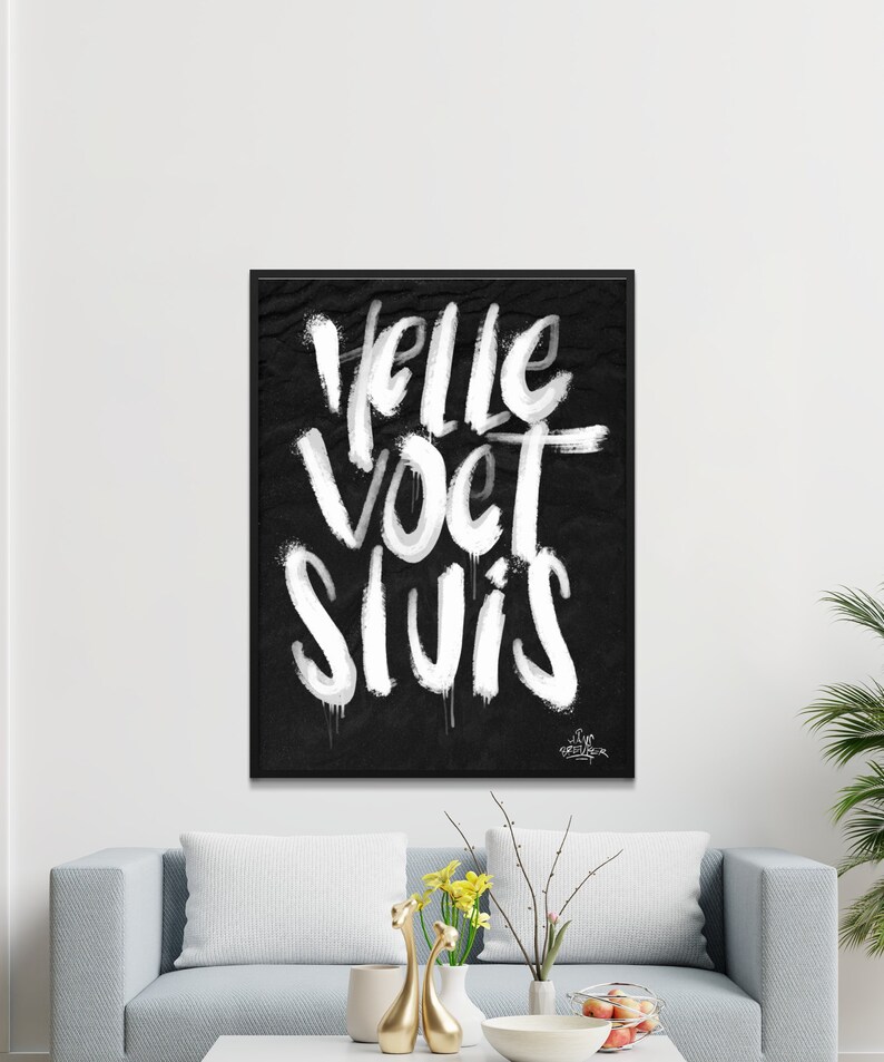 Hellevoetsluis Callography City Poster. Urban Art. Print. Poster