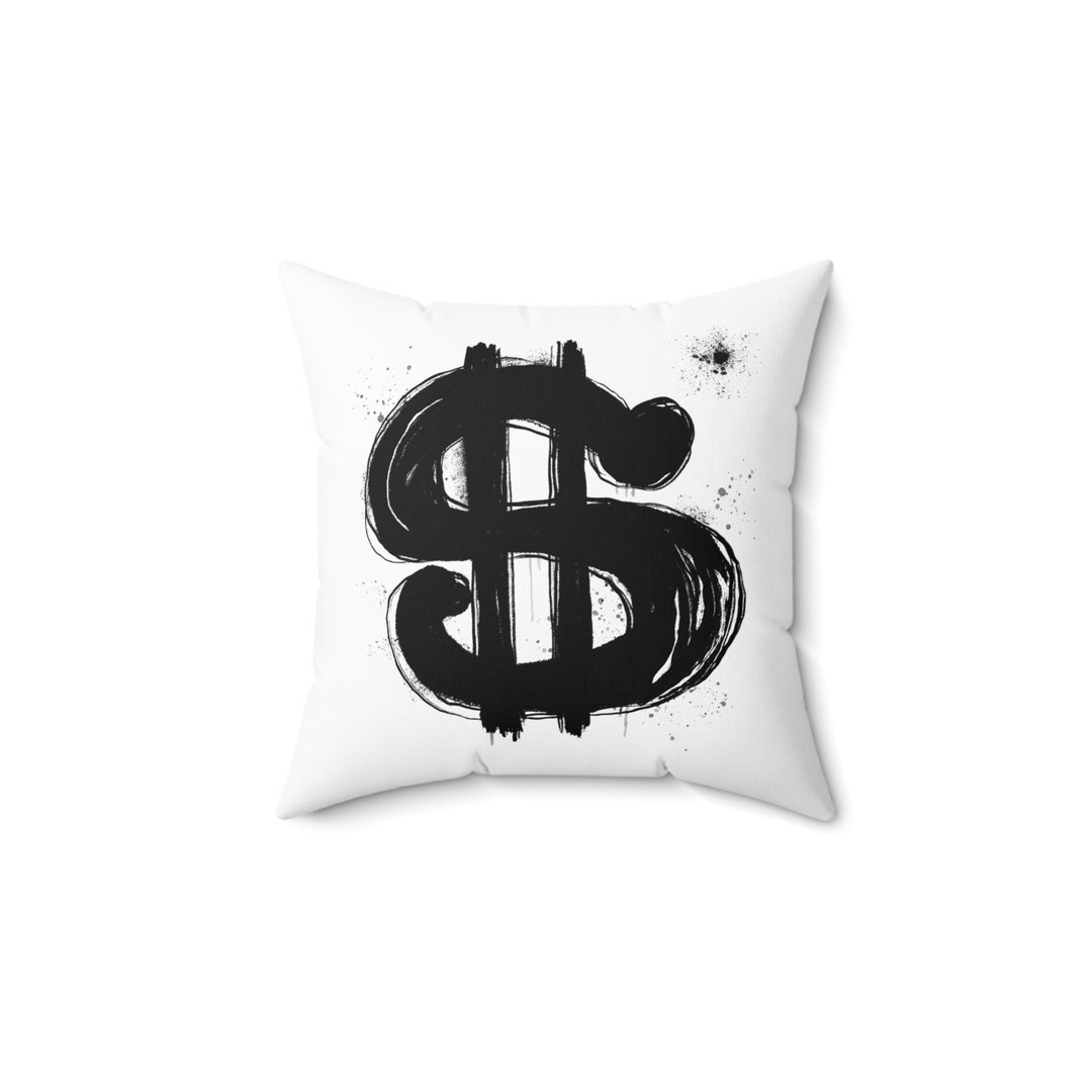 Dollar Pillow. Money Never Sleeps. Money Gift. Ambition. Dollar Sign