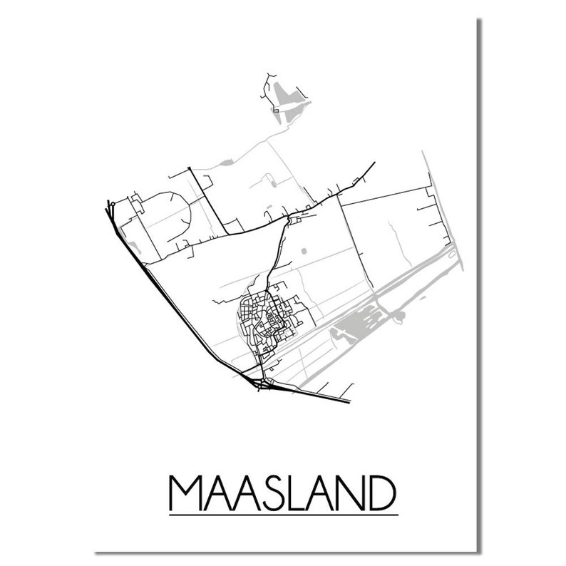 Maasland Cheapest City Map Posters on Etsy. City Map of Maasland. Map
