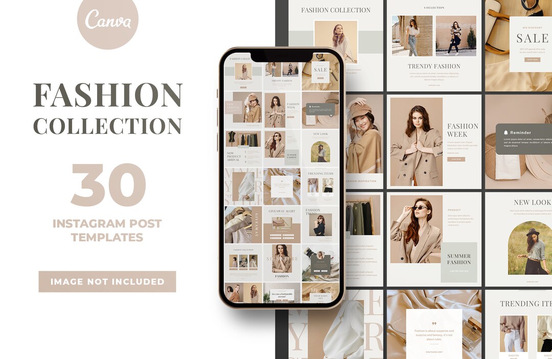 Fashion Instagram Post Template for Canva Fashion Canva - Etsy